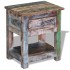 Mesa auxiliar con 1 cajón madera maciza reciclada 43x33x51