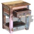 Mesa auxiliar con 1 cajón madera maciza reciclada 43x33x51