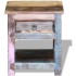 Mesa auxiliar con 1 cajón madera maciza reciclada 43x33x51