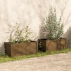 Jardineras 2 uds madera maciza de pino marrón miel 100x50x50 cm