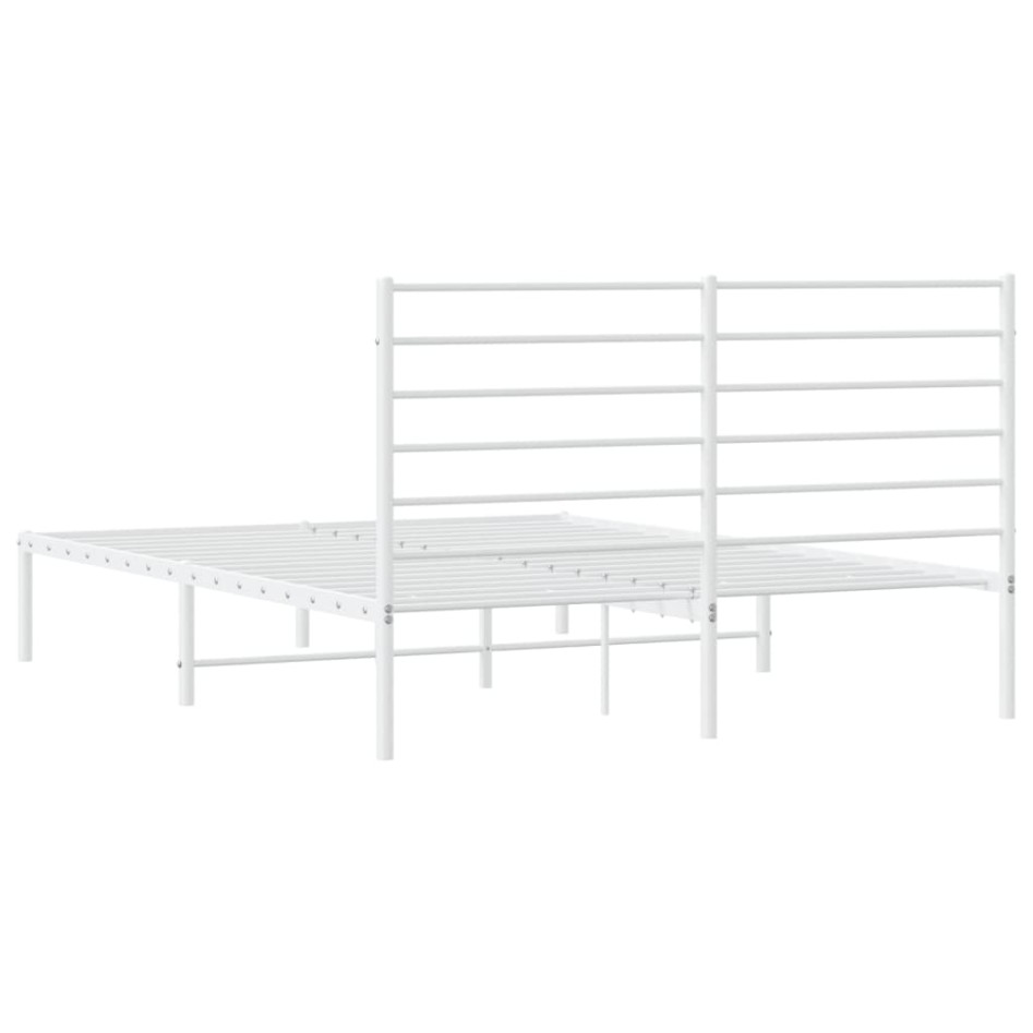 Estructura de cama de metal con cabecero blanca 135x190