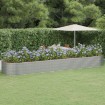 Jardinera arriate acero recubrimiento polvo plata 584x140x68 cm