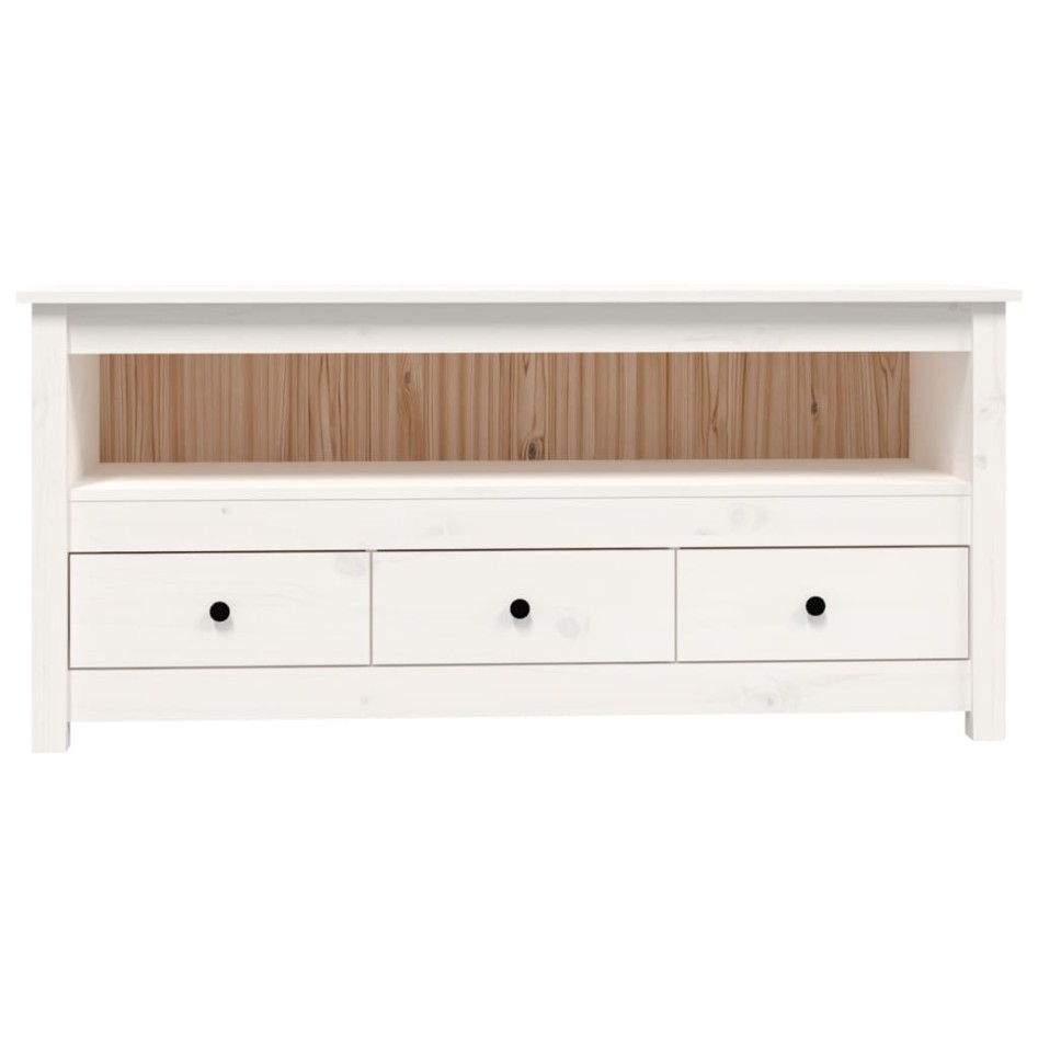 Mueble para TV de madera maciza de pino blanco 114x35x52