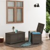 Baúl para cojines madera de abeto gris antracita 100x50x56 cm