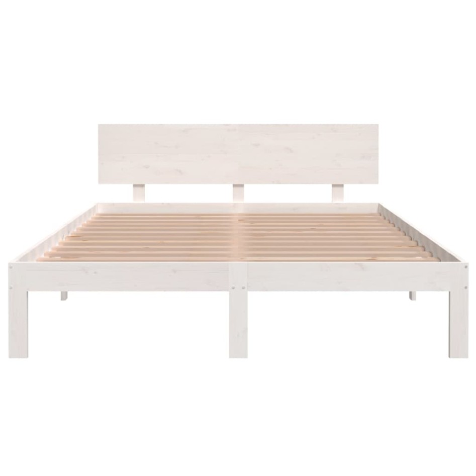 Estructura de cama madera maciza de pino blanco 140x200