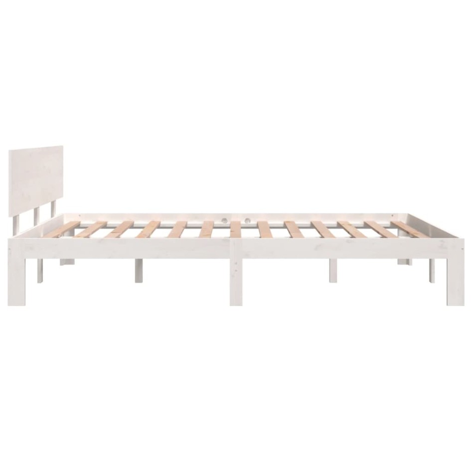 Estructura de cama madera maciza de pino blanco 140x200