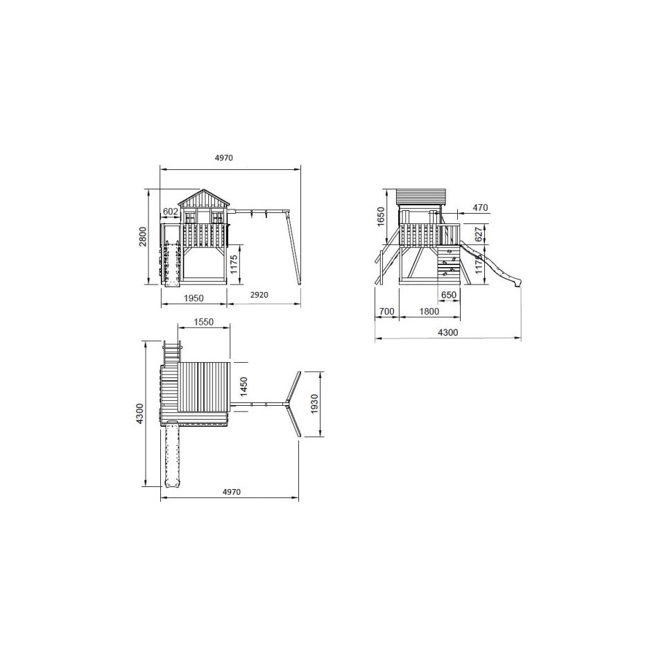 Torre Lollipop L con columpio individual