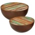 Set mesa de centro forma cuenco 2 uds madera maciza