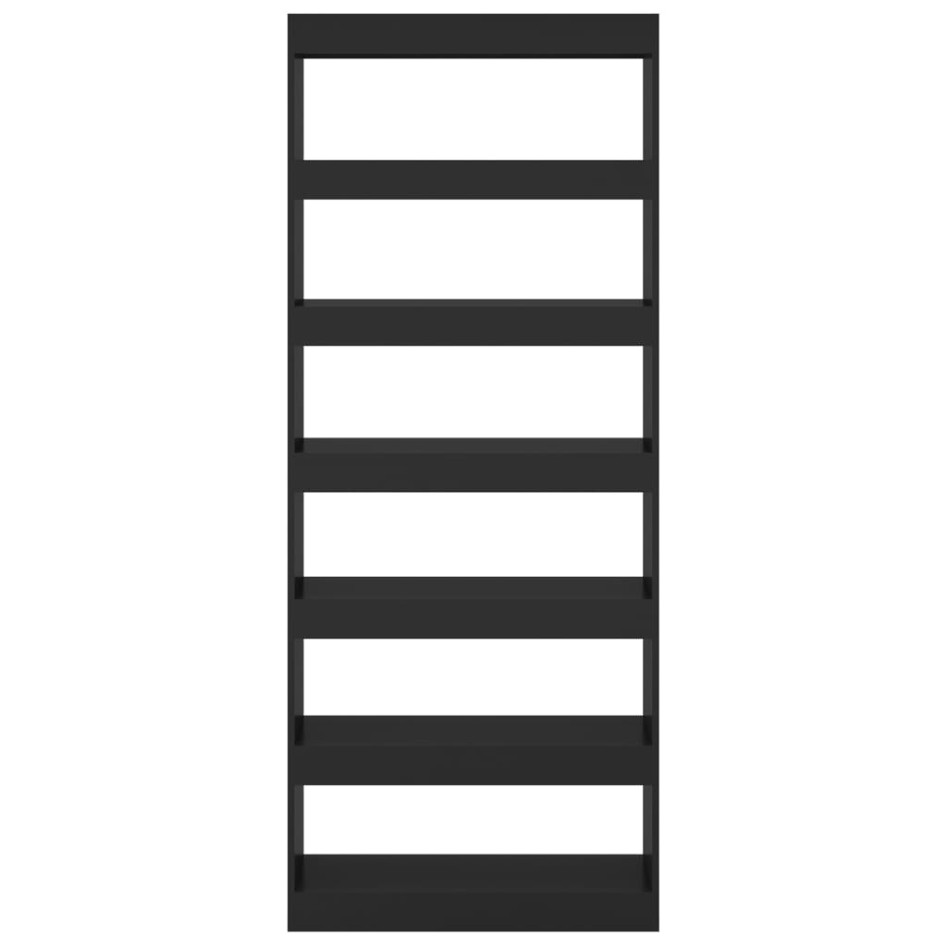 Estantería/divisor madera de ingeniería negro 80x30x198