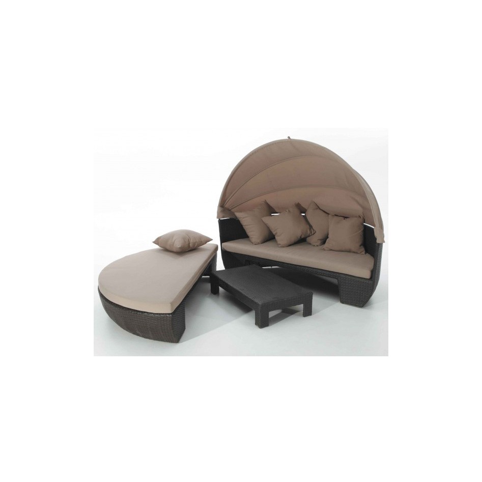 Set en Rattan de color chocolate