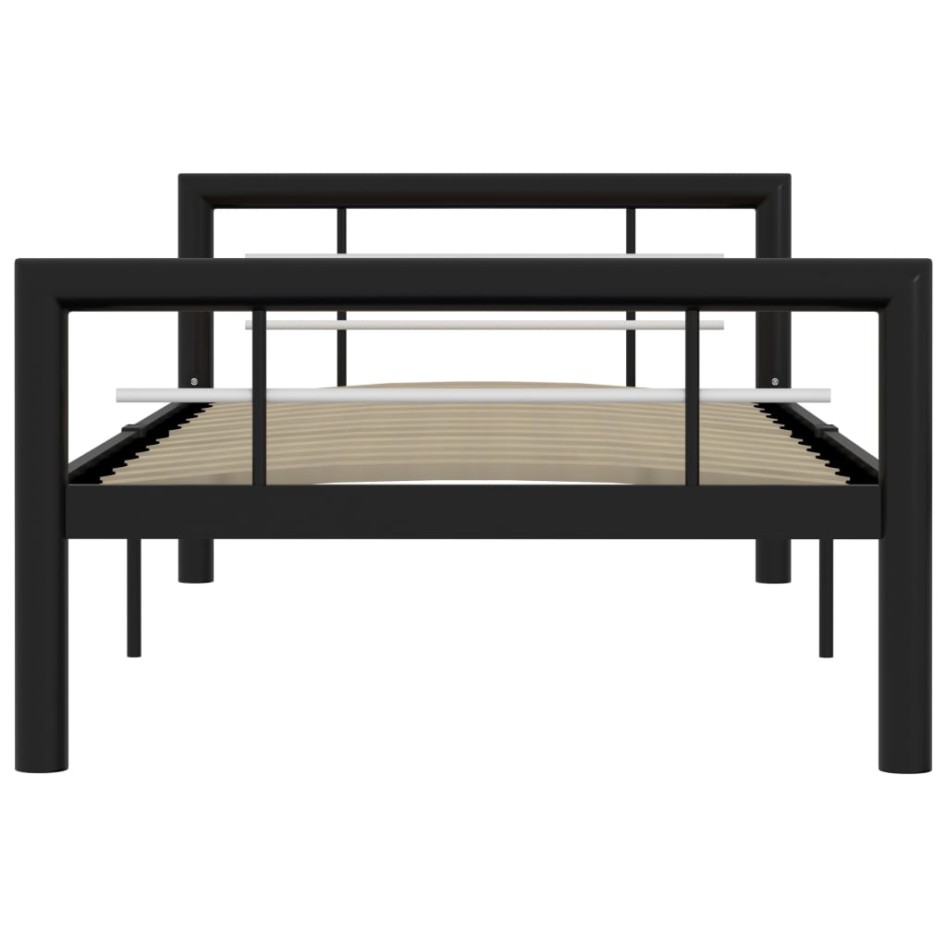Estructura de cama de metal negro y blanco 100x200