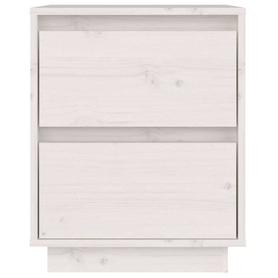 Mesitas de noche 2 uds madera maciza de pino blanco 40x35x50