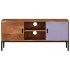 Mueble TV madera maciza acacia marrón miel y gris 110x30x50