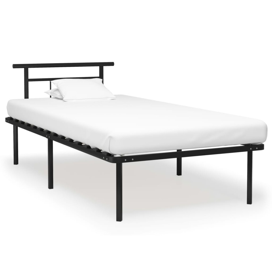 Estructura de cama de metal negro 100x200