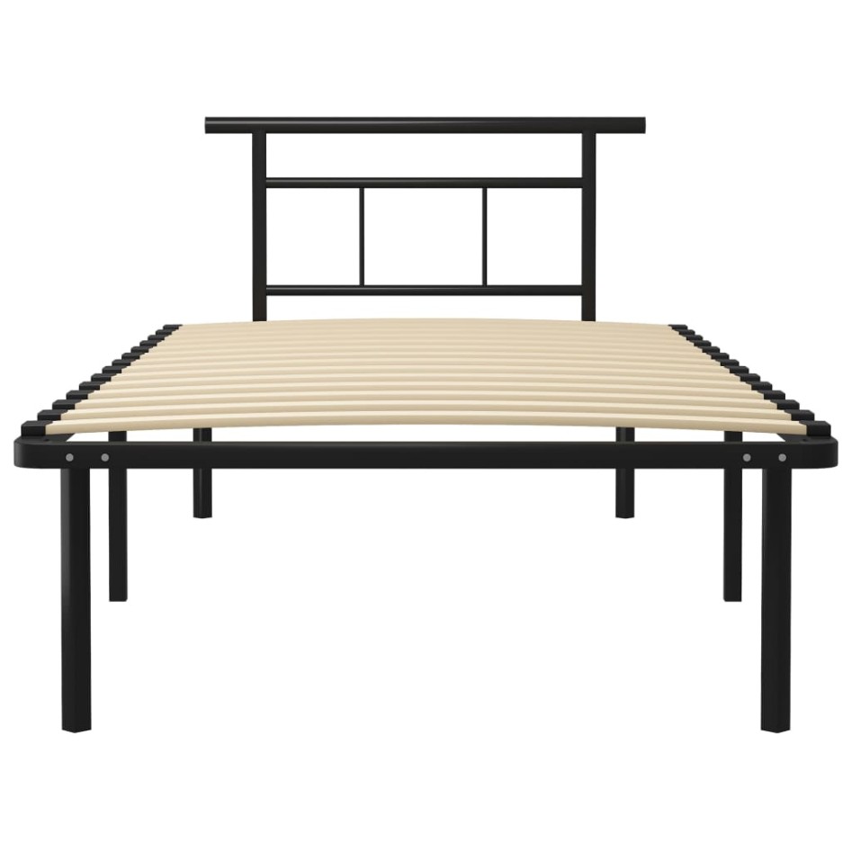 Estructura de cama de metal negro 100x200