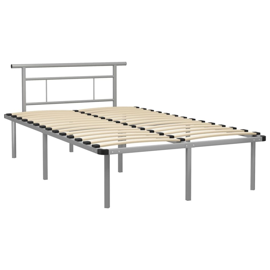 Estructura de cama de metal gris 120x200