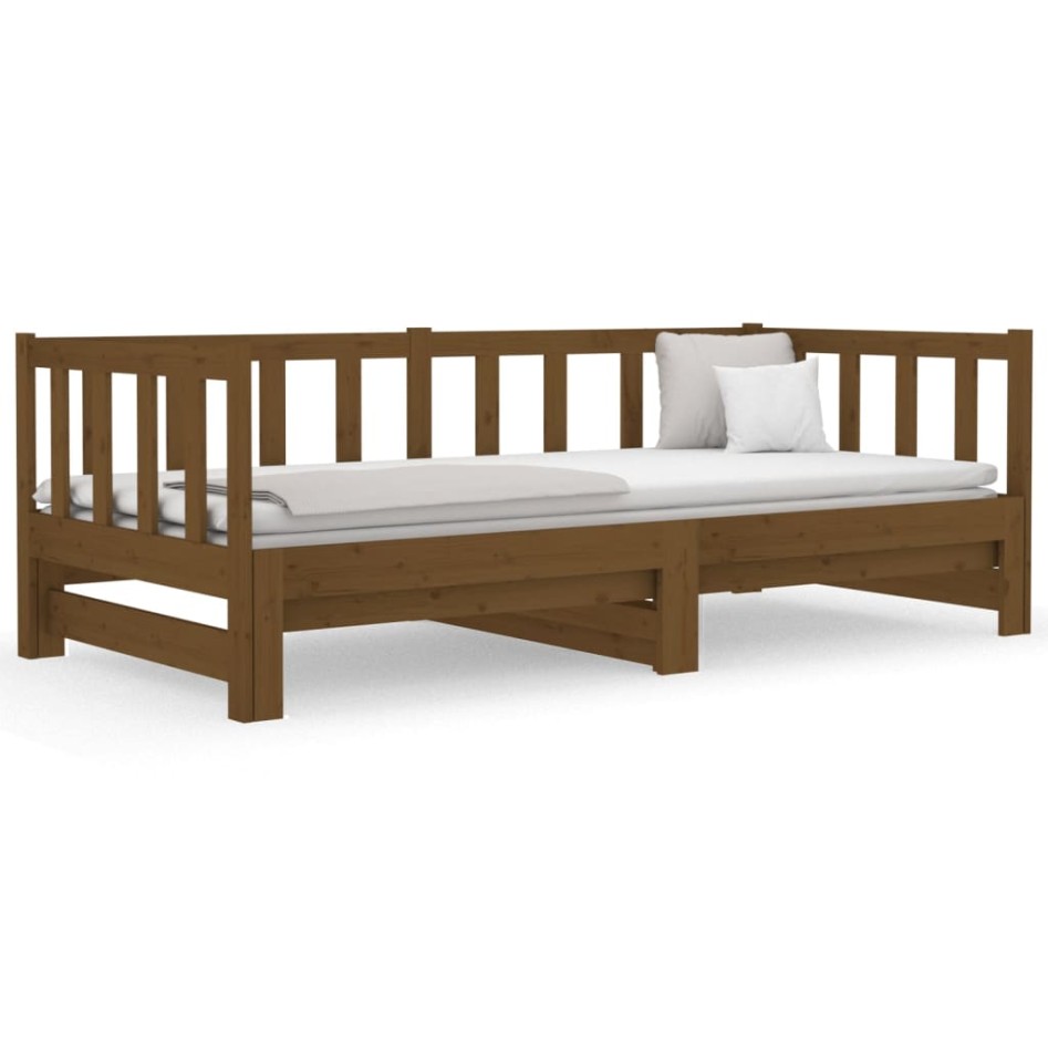 Sofá cama extraíble madera maciza pino marrón miel