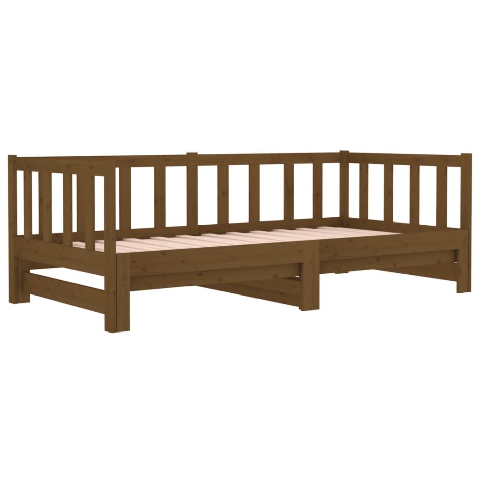 Sofá cama extraíble madera maciza pino marrón miel