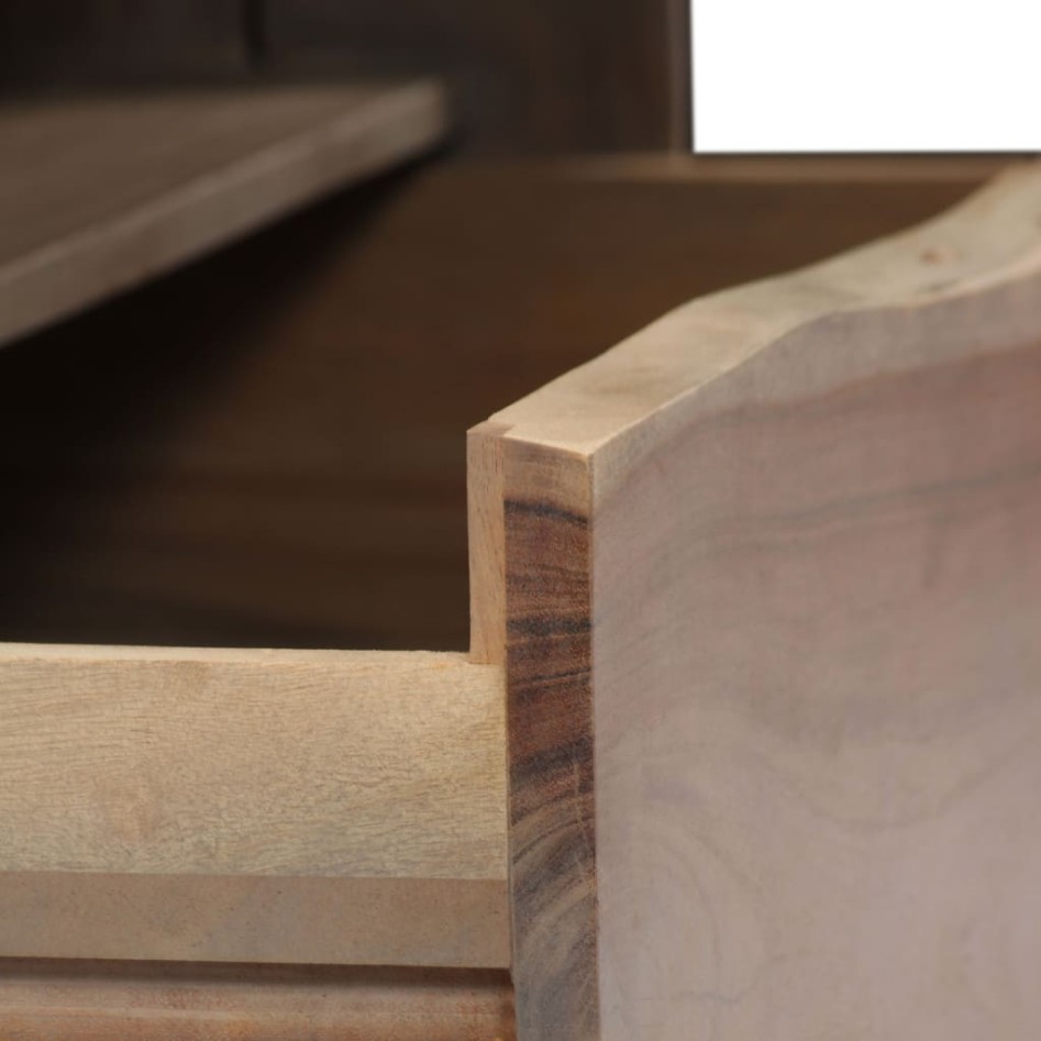 Mesa de centro acacia maciza borde irregular 90x50x40cm