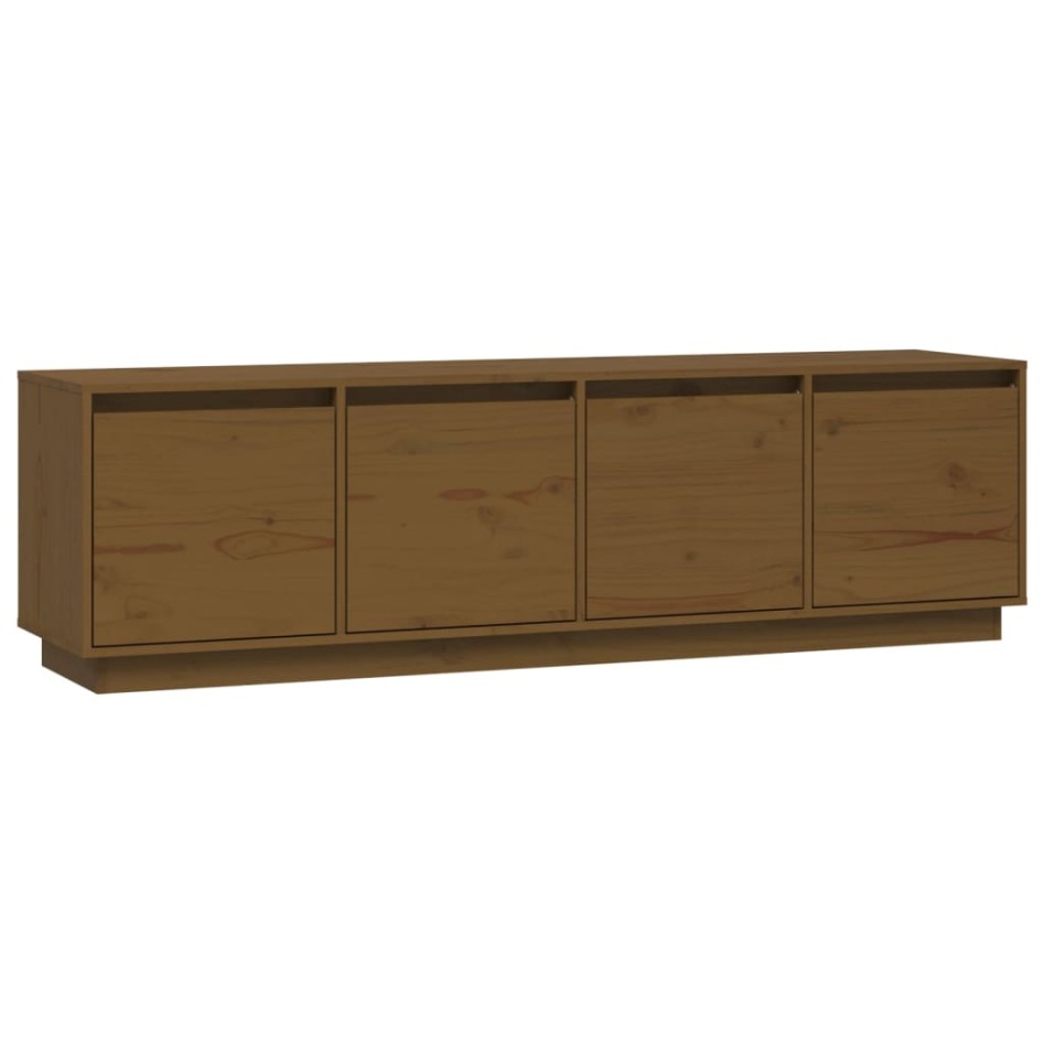 Mueble de TV madera maciza de pino marrón miel 156x37x45