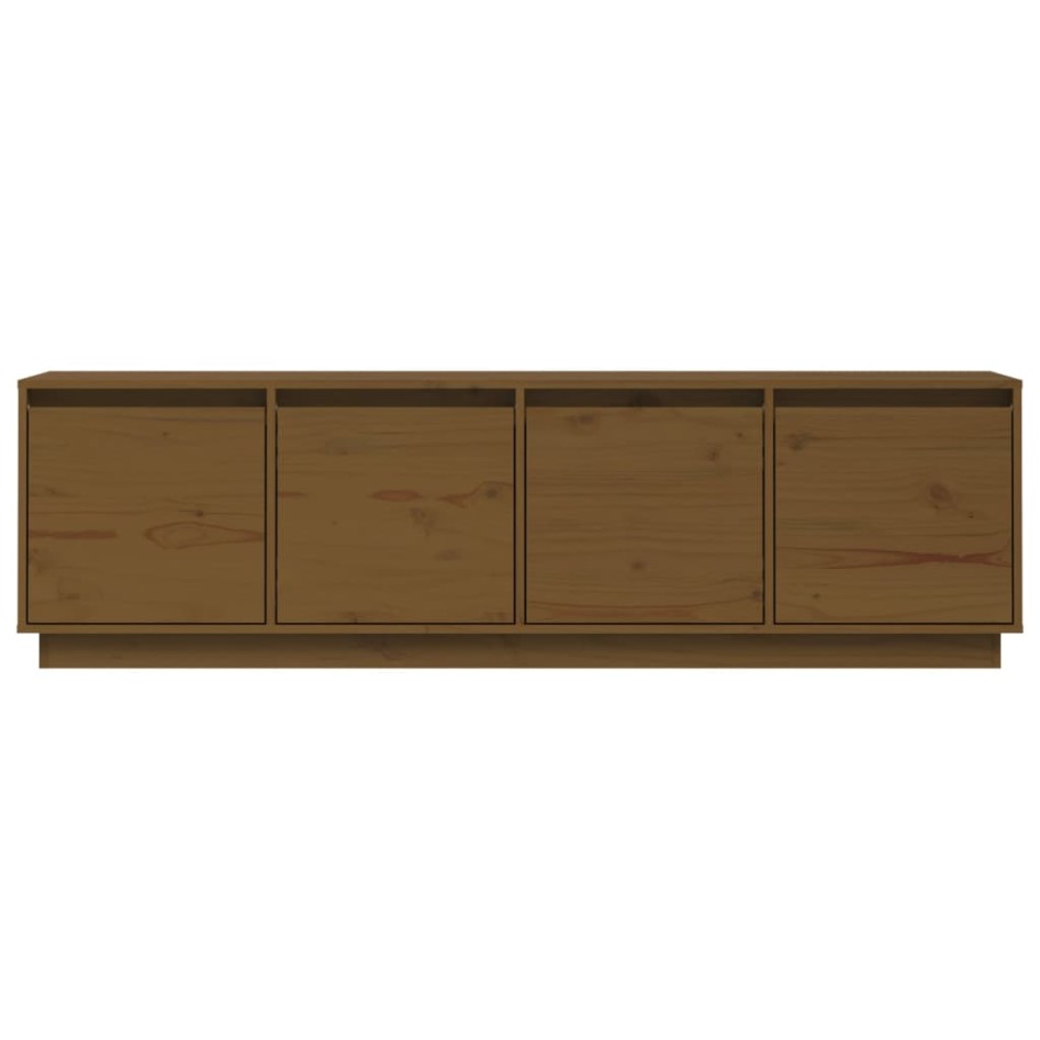 Mueble de TV madera maciza de pino marrón miel 156x37x45