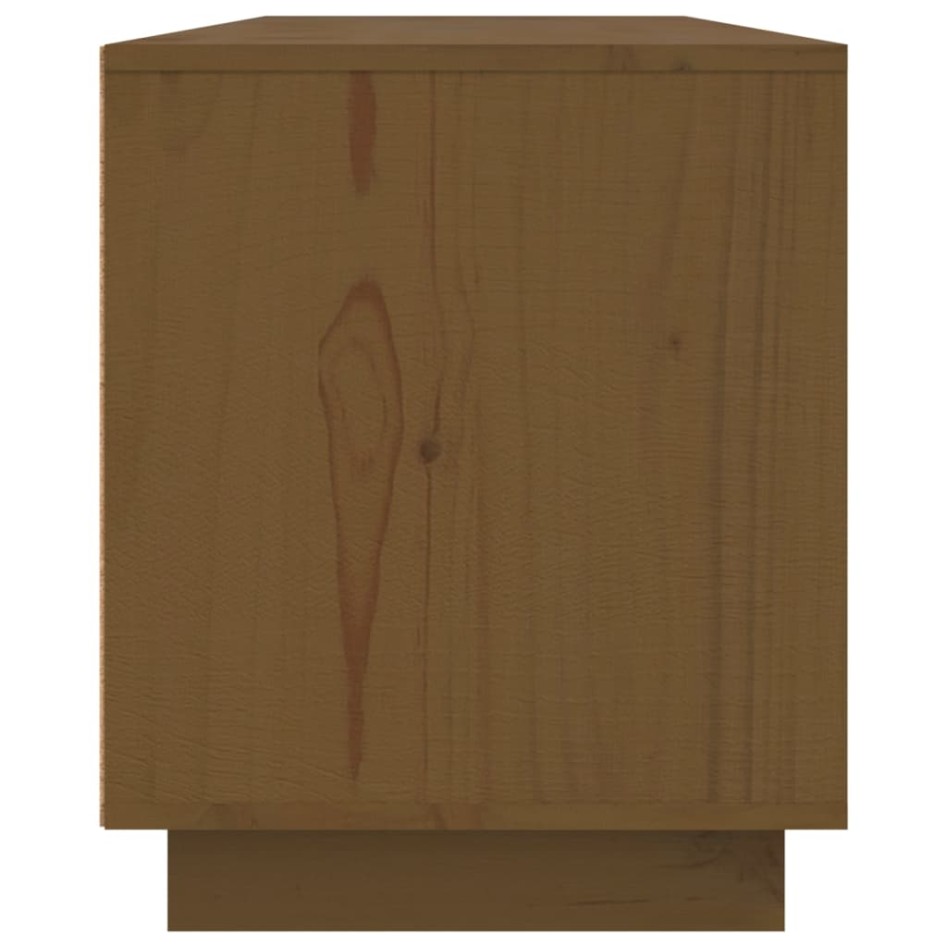 Mueble de TV madera maciza de pino marrón miel 156x37x45