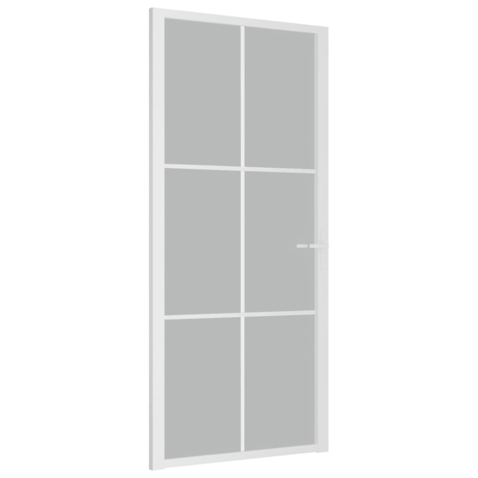 Puerta interior de vidrio y aluminio blanco mate 93x201,5