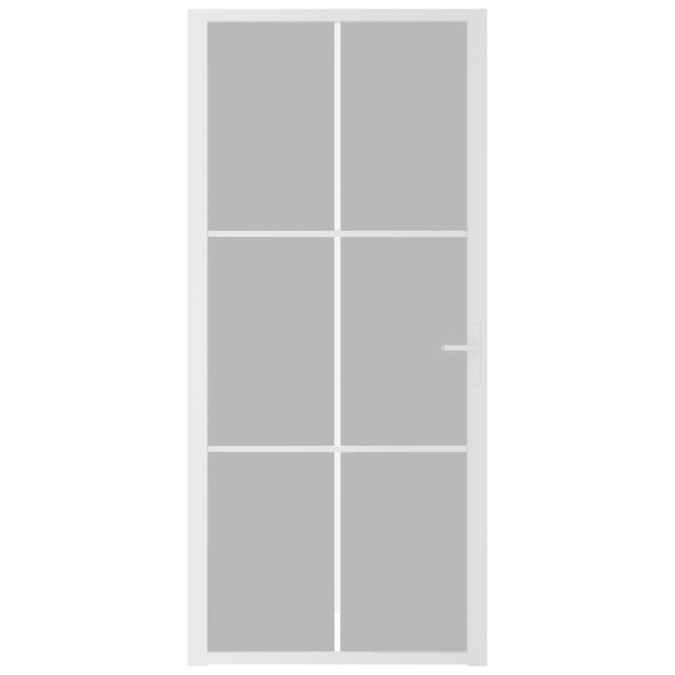 Puerta interior de vidrio y aluminio blanco mate 93x201,5