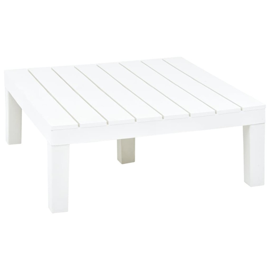Mesa de jardín de plástico blanco 78x78x31