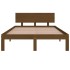 Estructura de cama doble madera maciza marrón miel 120x190