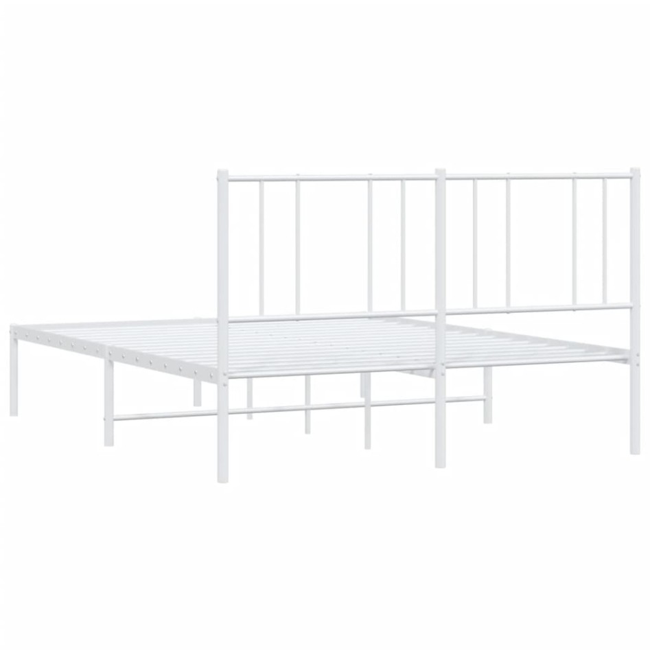 Estructura de cama con cabecero metal blanca 160x200