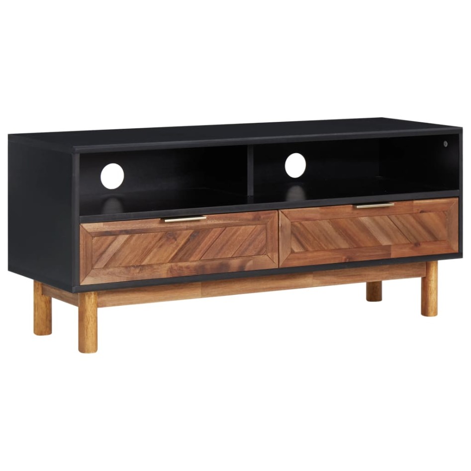 Mueble para TV de madera maciza de acacia y MDF 100x35x45