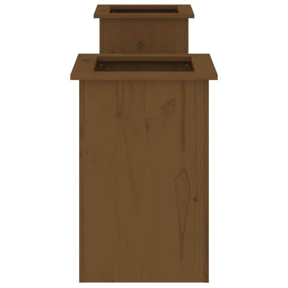 Banco con jardineras madera pino marrón miel 184,5x39,5x56,5