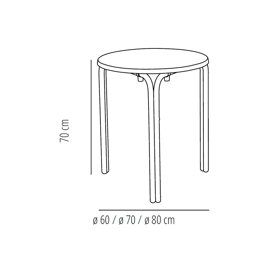 Mesa de exterior apilable, modelo Ola 3 Ø60