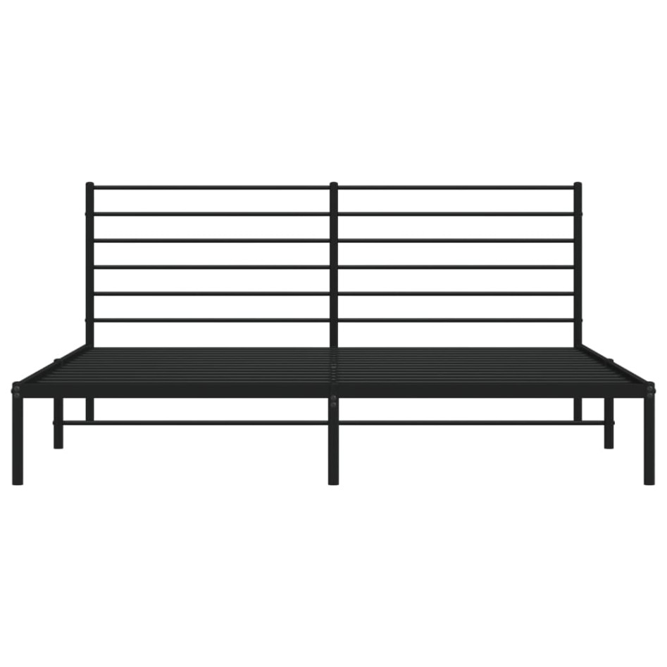 Estructura de cama con cabecero metal negro 193x203