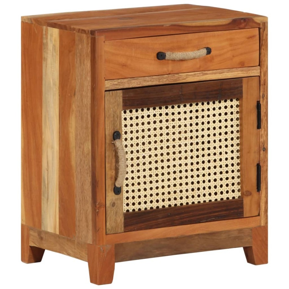 Mesita de noche de madera maciza reciclada 40x30x50