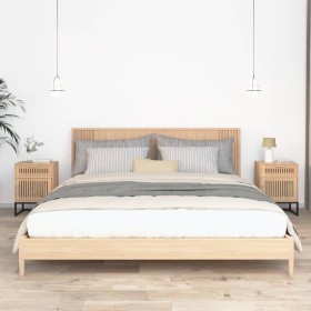 Mesitas noche 2 uds hierro y madera contrachapada 40x30x55,5