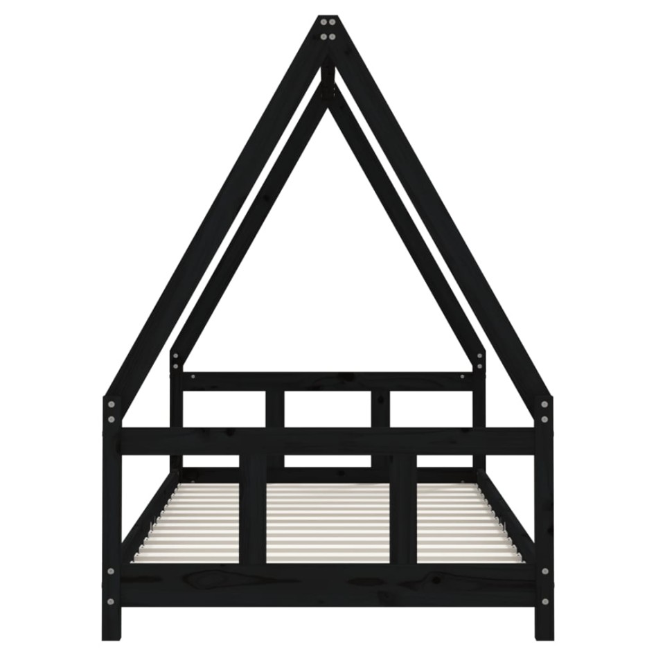 Estructura de cama para niños madera de pino negro 90x190