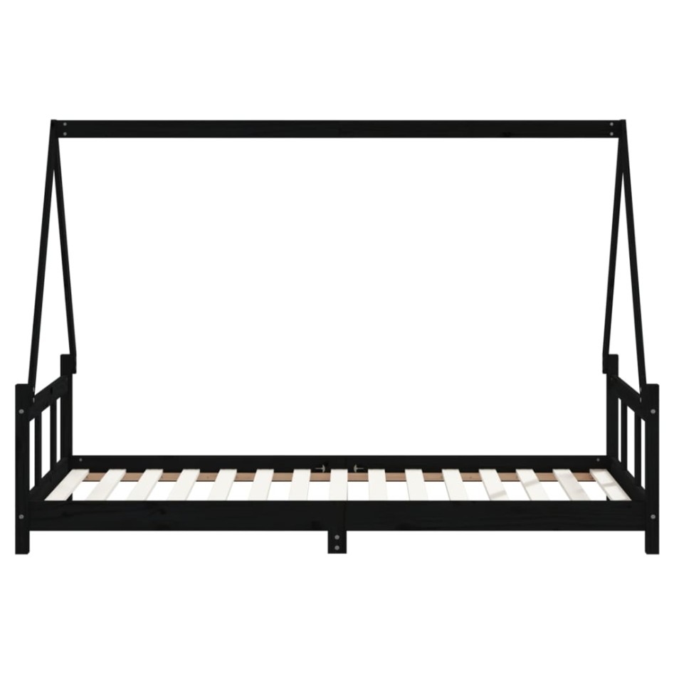 Estructura de cama para niños madera de pino negro 90x190