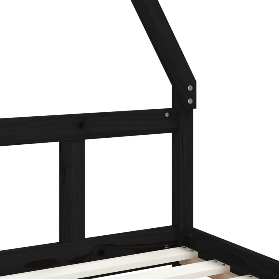 Estructura de cama para niños madera de pino negro 90x190