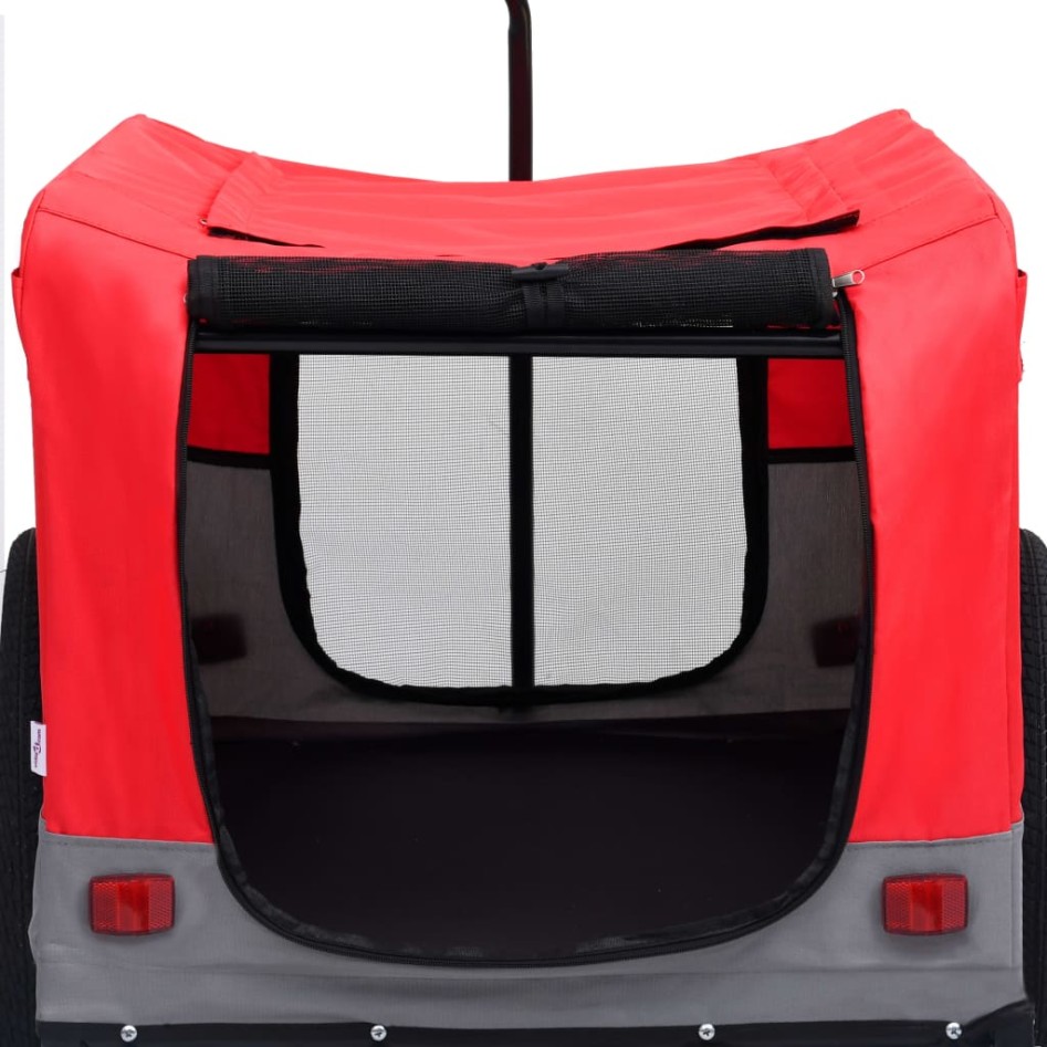 Remolque de bicicleta para mascotas cochecito 2 en 1 rojo