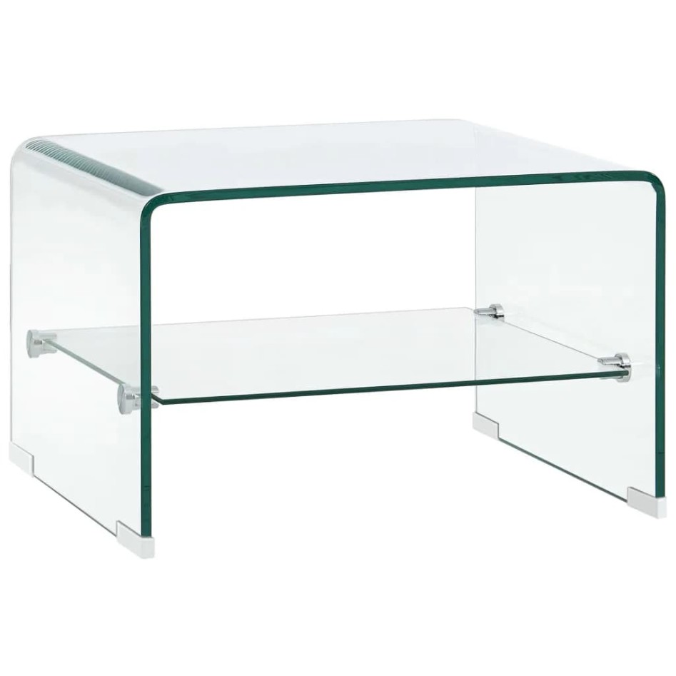 Mesa de centro de vidrio templado transparente 50x45x33