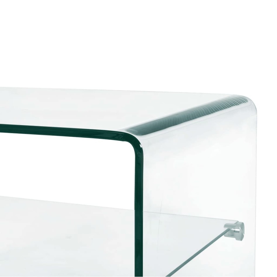 Mesa de centro de vidrio templado transparente 50x45x33