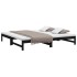 Sofá cama extraíble madera maciza de pino negro 2x(100x200)