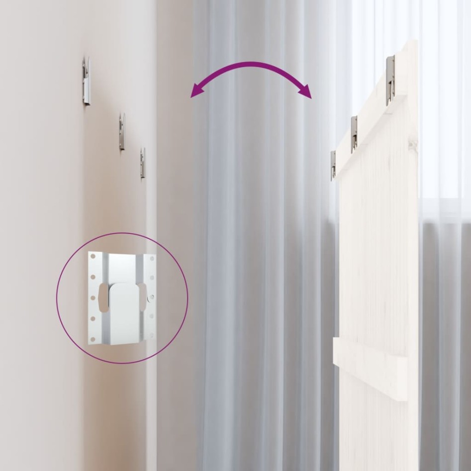 Cabecero de cama de pared madera maciza pino blanco 185x3x90