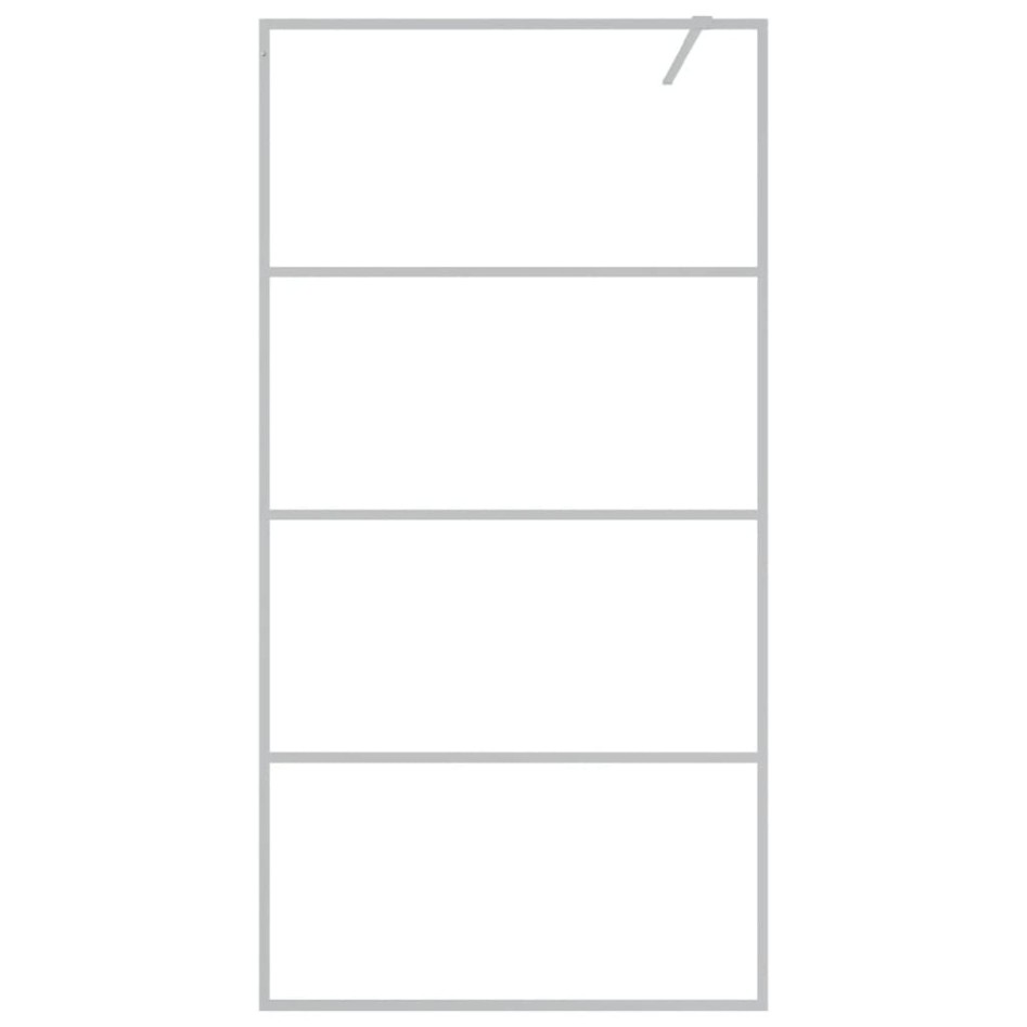 Mampara de ducha vidrio ESG transparente plateado 100x195