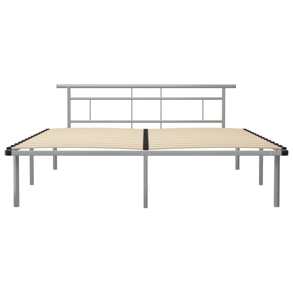 Estructura de cama de metal gris 200x200
