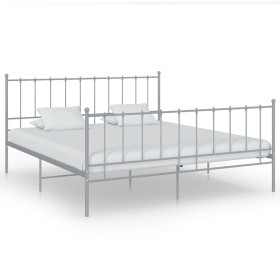 Estructura de cama de metal gris 200x200