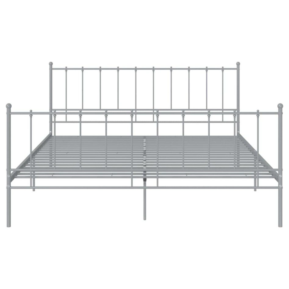Estructura de cama de metal gris 200x200