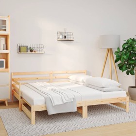 Sofá cama extraíble madera maciza de pino 2x(90x190)